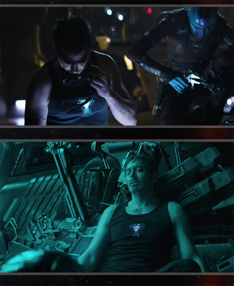 

2019 Movie Avengers: Endgame Iron Man Tony Stark Cosplay Luminous Vest Tank Tops Shirt Avengers: Infinity War - Part II Men Vest