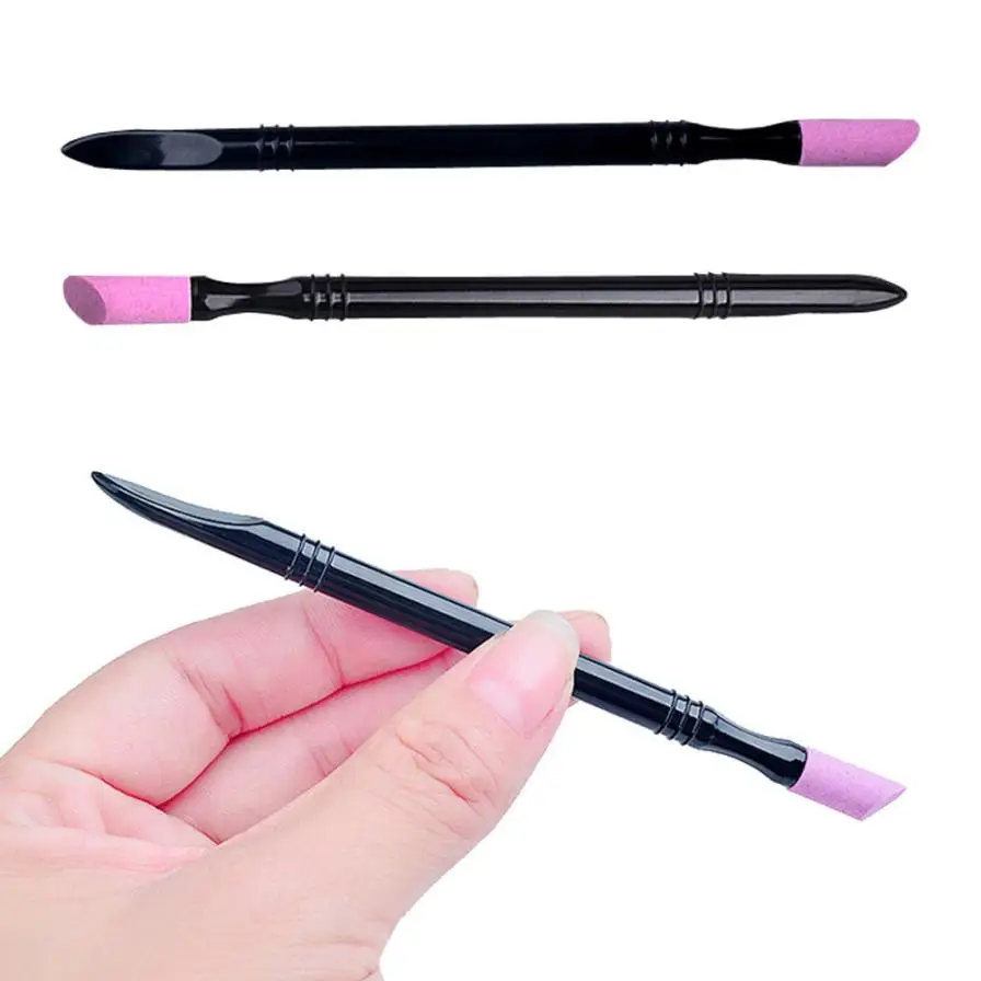 

Double-end Quartz Cuticle Pusher Trimmer Manicure Nail Art Tool #Y