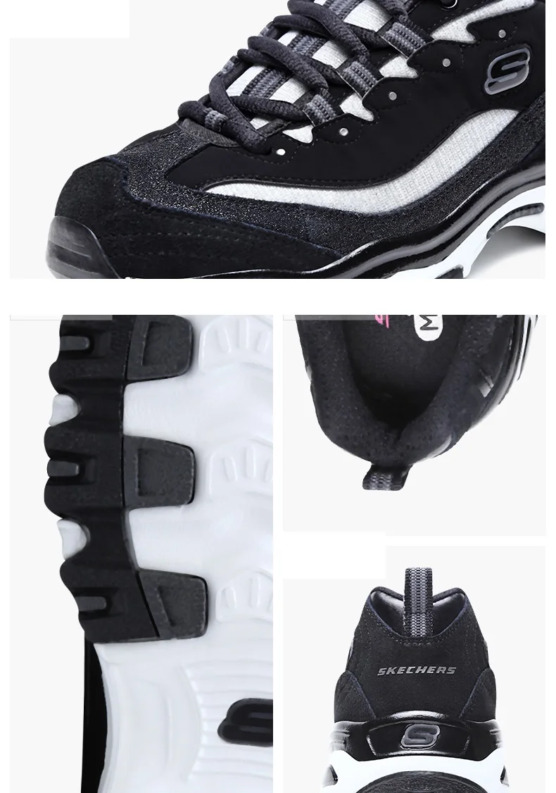 Skechers/Женская обувь D'lites; нескользящая подошва; дышащая обувь на шнуровке; Женская Удобная обувь для бега; 11929-BKW