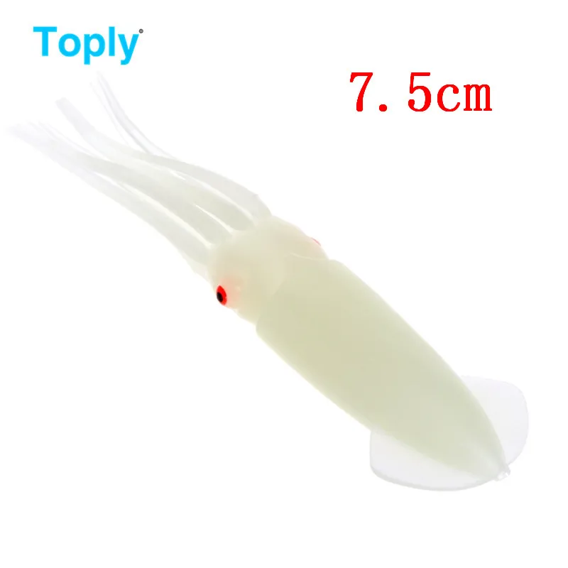 Цвет: желтый Toply Glow мягкие Рыбалка приманки кальмар осьминог Юбки для женщин Приманка снасти Fluke Джиги световой приманки - Цвет: Цвет: желтый