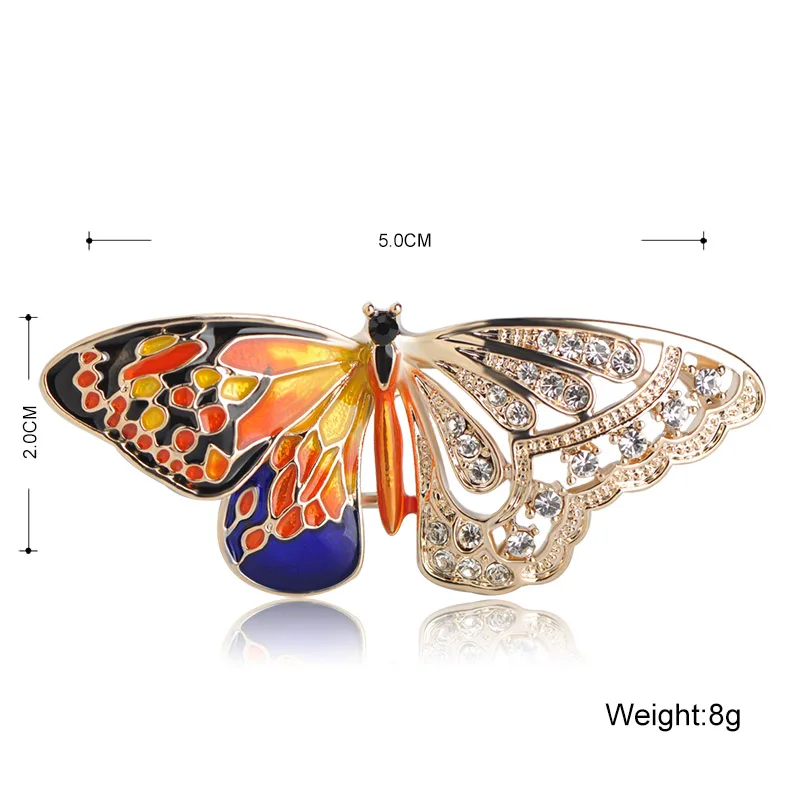 Женская/Мужская брошь-бабочка Funmor фиолетовая эмалированная брошь в форме