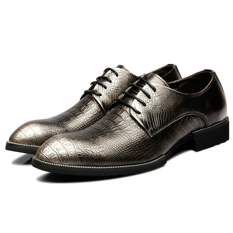 High-quality Leather Formal Men Business Shoes Classic Oxford Vintage Mens Crocodile Dress Luxury Flat 2.5a | Обувь