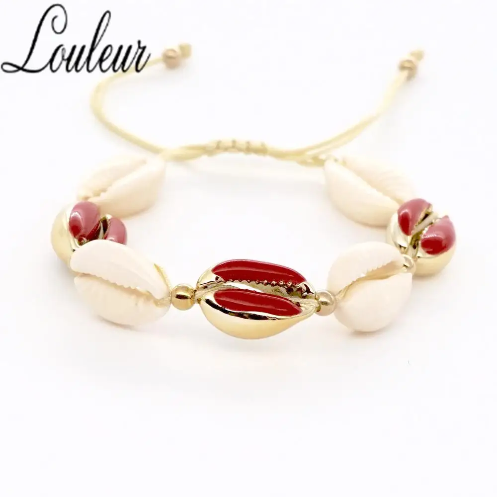 LOULEUR модные ювелирные изделия в виде раковины Cowrie браслеты ручной работы