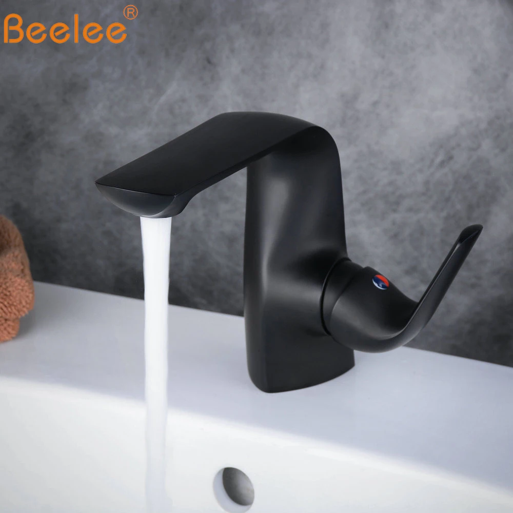 Beelee Oil Rubbed Black Bathroom Basin Sink Vanity Faucet Deck Mounted Mixer Taps with Widespread Hole Cover Plate BL7522B | Обустройство