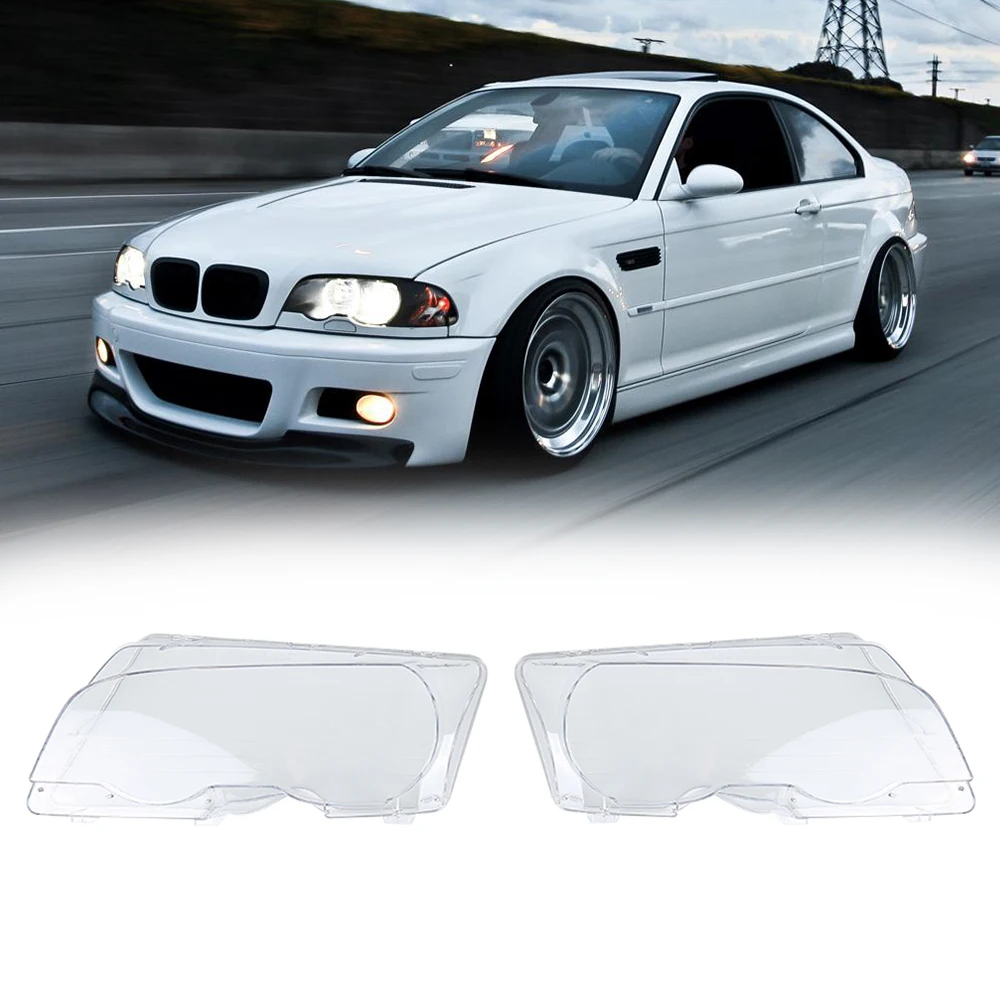 Прозрачный правый/левый автомобильный корпус для передних фар лампа в сборе BMW E46