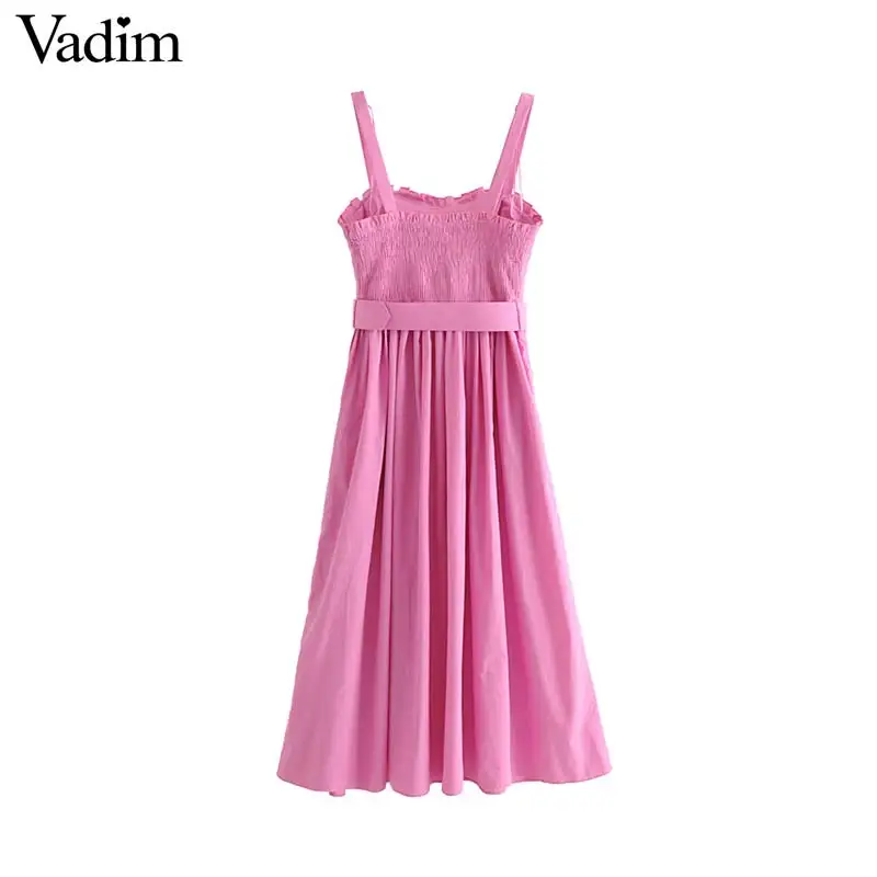 Vadim женское розовое платье без рукавов с галстуком-бабочкой и поясом на