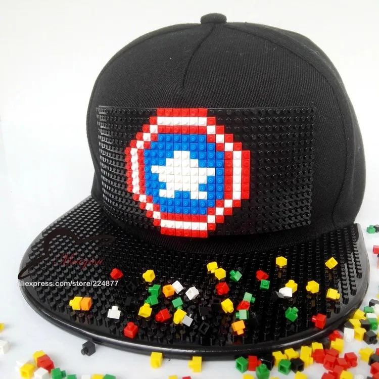 Дизайн Bigbang g-дракон вылезает Мозаики DIY Съемная инкрустация кирпича игрушечные строительные блоки бейсболка GD бейсболка хип-хоп шляпа