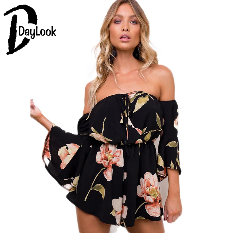 Daylook женские летние модные спинки Высокая талия комбинезоны с открытыми плечами