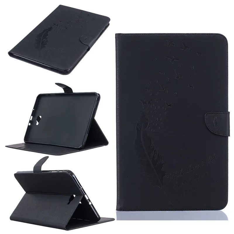 Для Samsung Galaxy Tab A A6 10,1 T585 T580 SM-T580 T580N из искусственной кожи тиснением в виде пера сна/Пробуждение стоячая таблетница