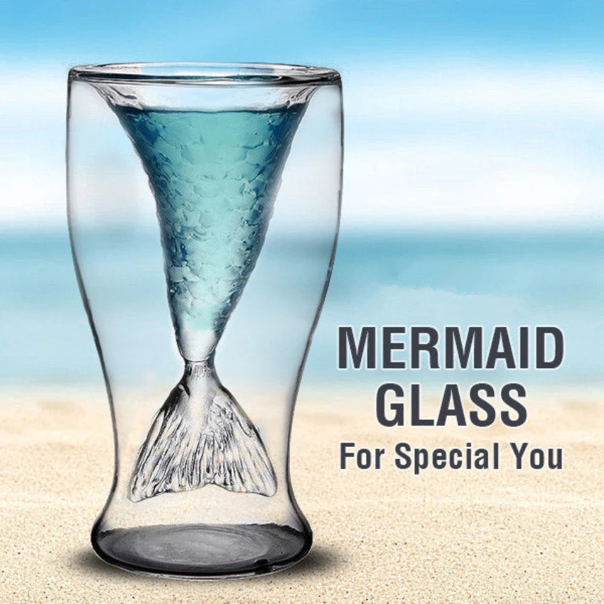 

Free Shipping 8Pieces Clear Mermaid Shaped Cup Shot Wine Glass Drinking Cup Ware Home Bar Vessel