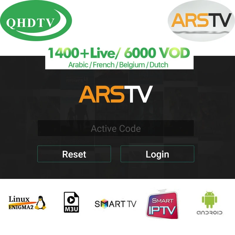1 год QHD ТВ подписка 1400 каналов 6000 VOD Франция арабский голландский США MA Бельгия IP ТВ для Android tv Box m3u Smart tv VLC
