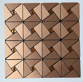 Rose gold Домашние мозаичные 3D металлические самоклеящиеся настенные наклейки для гостиной, кухни, водостойкие огнеупорные Современные стильные - Цвет: Rose gold
