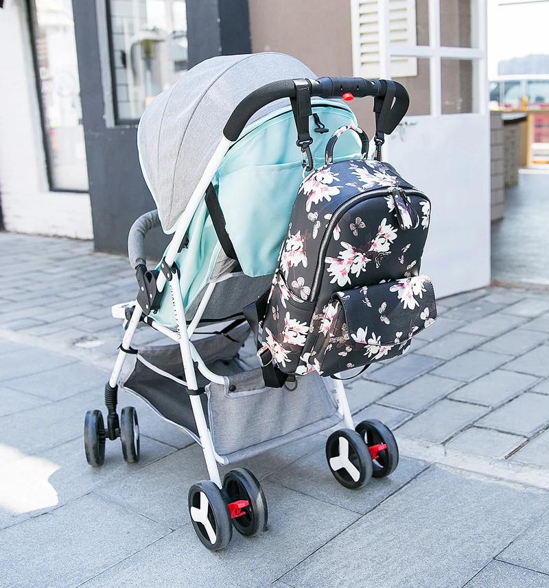 Сумка для детских подгузников из искусственной кожи с модным принтом рюкзак +