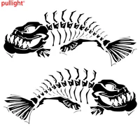 21 618 7cm 1pair skeleton fish door decoration decals classic stylish car styling stickers accessories