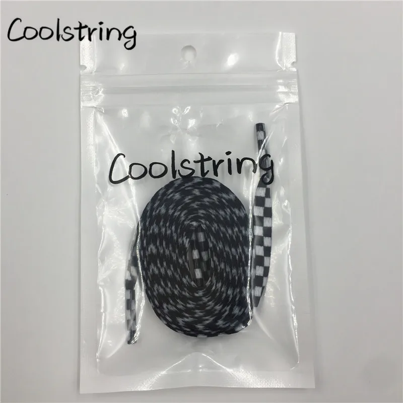 Coolstring полиэстер 0,8 см ширина плоские шнурки сетка обуви кружево клетчатый цифровой печати шнурки сублимированные Прямая поставка