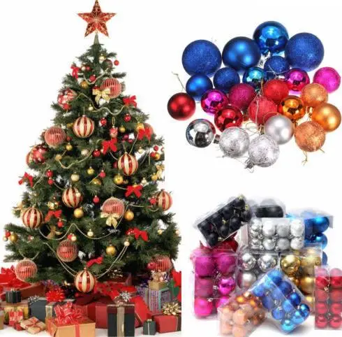 

Christmas Tree Balls Baubles strings Xmas Tree Hanging Party Ornament XMAS Decor Christmas Decoration 30mm Party Supplies gift