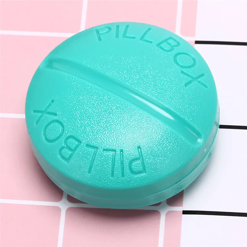 light blue 1 шт. Мини милый круглый 4 слота Чехол для таблеток s коробка для хранения ювелирных конфет медицинская коробка для таблеток Пластиковый Контейнер Чехол - Цвет: light blue