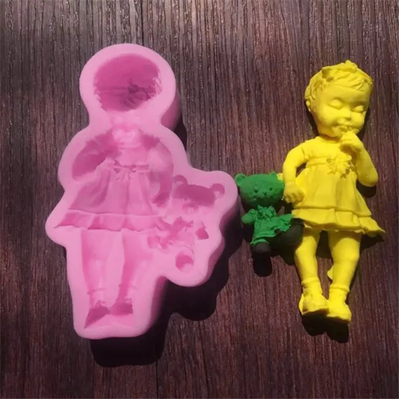 4YANG Sugarcraft мультфильм девочка/мальчик Bayby силиконовые формы помадка украшения