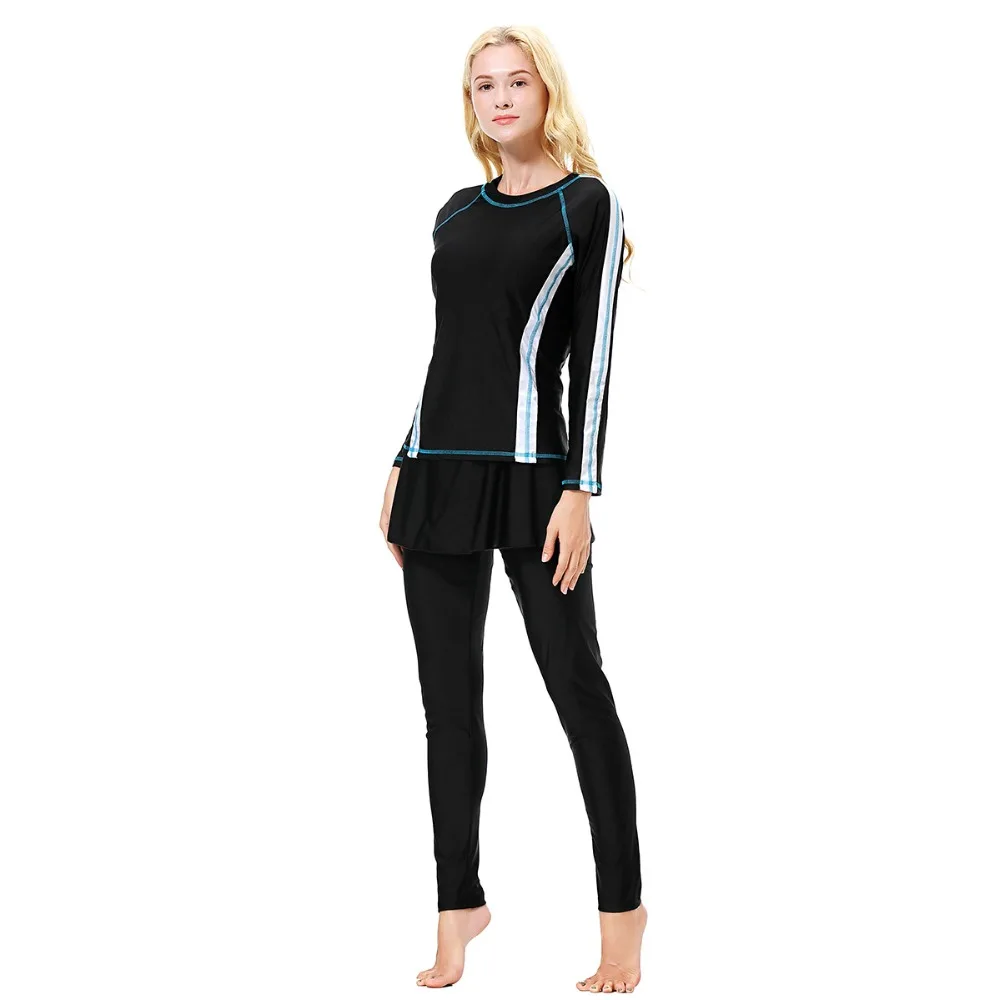 YONGSEN Full Cover Burkinis Islamic Swimsuit Long Sleeve Hijab Beachwear Muslim Swimwear Womens Swimsuits Arab Islam Beach