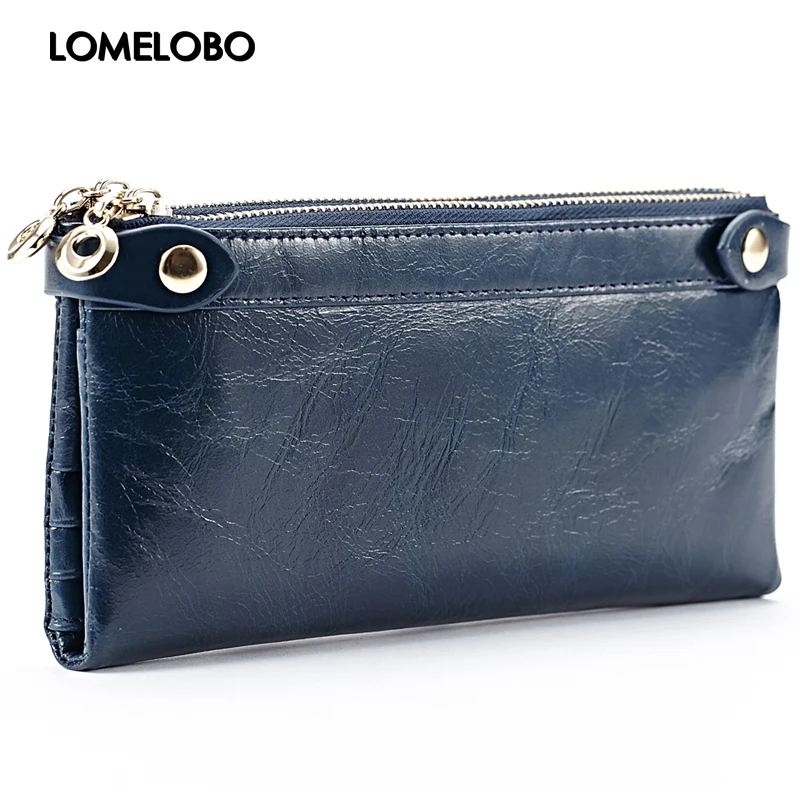 

Lomelobo Oil wax cowhide Women's Genuine Leather long style wallet , women's wallets purses , Lady's Handbags HDPL-3274A