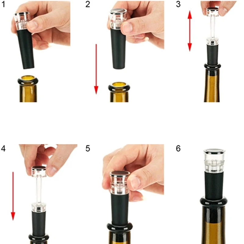 

1PCS Simple Design Red Wine Vacuum Retain Freshness Bottle Stopper Champagne Preserver Air Pump Silica gel Sealer Plug F2