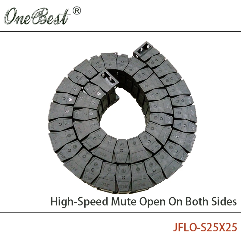 

JFLO 1 Meter S25x25mm Drag Chain High-Speed Mute Transmission Towline Wire Carrier Cable For CNC Open On Outside Free Shipping