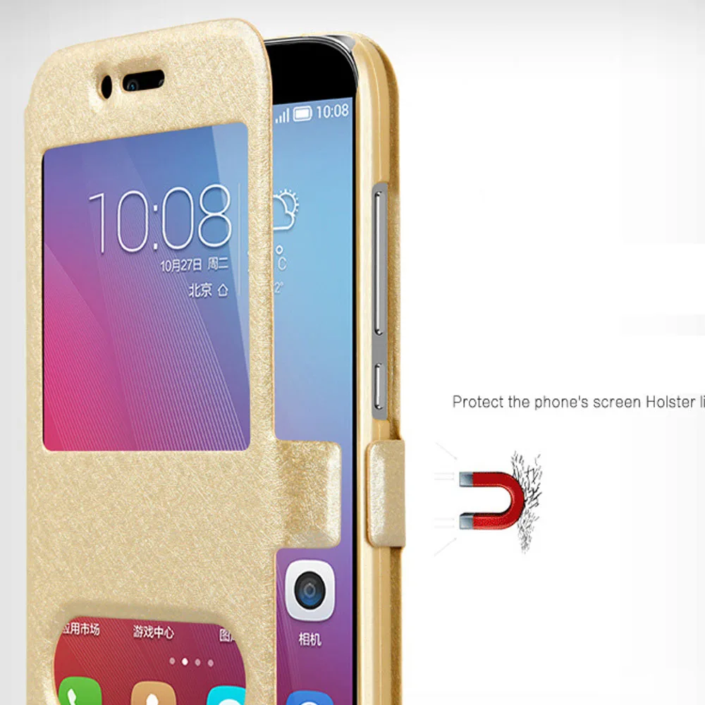 Kefu для Huawei Honor 6a чехол текстуры Флип кожаный с видом Оконные рамы Стенд Крышка 6 А