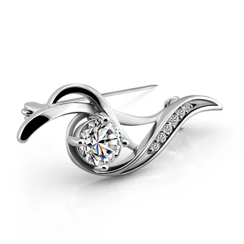 High-quality women's sterling silver jewelry.Fashionable solid 925 brooch.Elegant woman zircon accessories holiday gift. | Украшения и