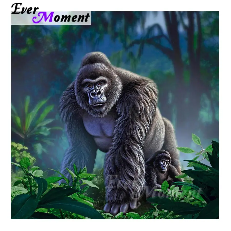 Алмазная живопись с животными Ever Instant Gorilla полноразмерная вышивка крестиком 5D