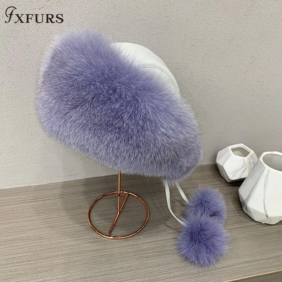 FXFURS Для женщин зимние натуральный натуральный мех лисы шляпы Монголия шляпа принцессы шапка зимние Лыжный Спорт шапка, закрывающая уши зимняя меховая шапка-ушанка