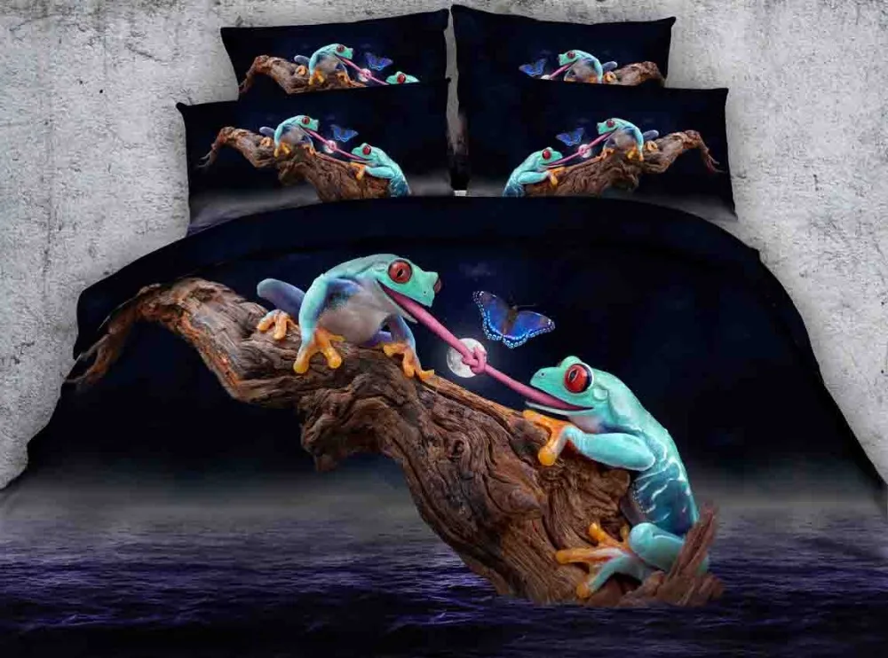 HD цифровой 3D комплект постельного белья двуспальная Королева Король Размер два