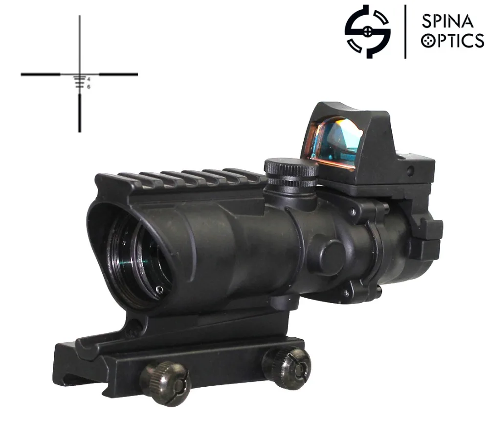 SPINA оптика тактический прицел Acog 4x32 Красная Зеленая Подсветка красная точка с