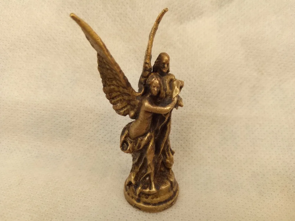 

Collectable brass sculpture Palm statue goddess Cupid wedding gift