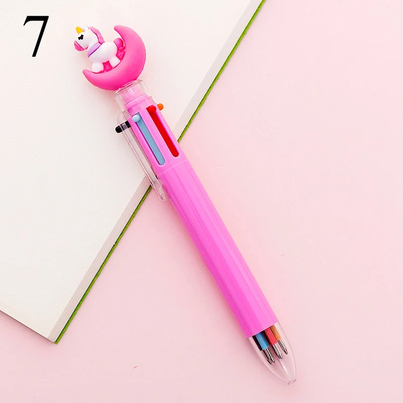 Милый Kawaii Мультфильм 6 цветов Единорог свинья Сова шариковая ручка силикация Радуга любовь Кошка-pad Шариковая ручка для детей подарок Материал Escolar - Цвет: Зеленый