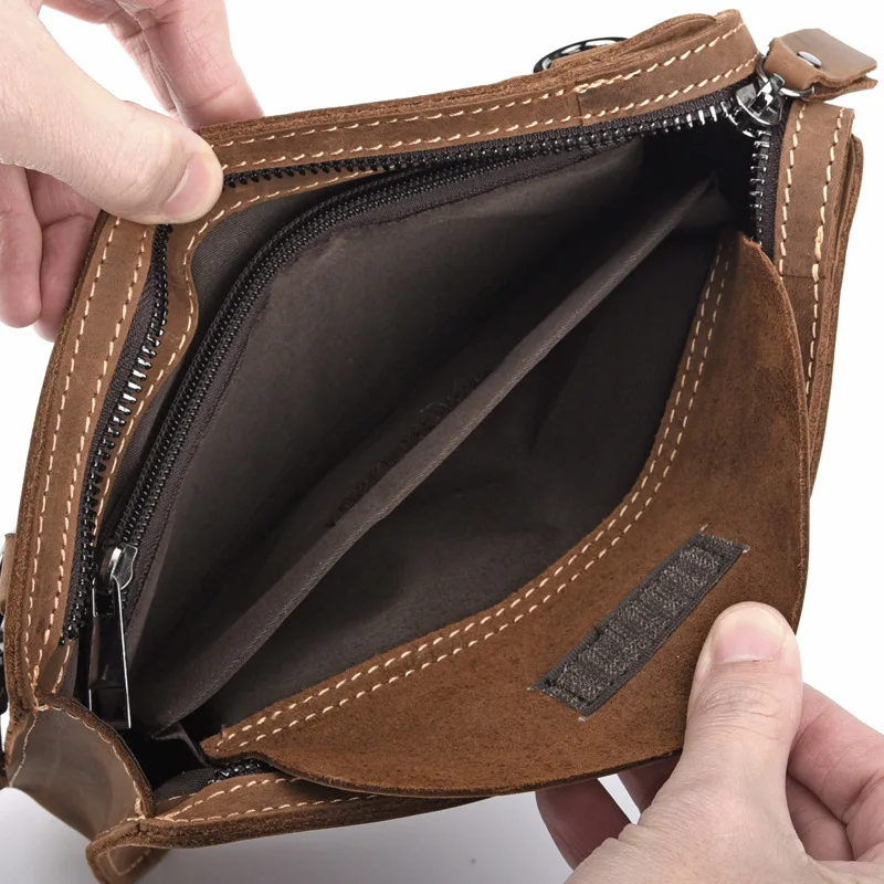 Новинка 2018 роскошная мужская сумка мессенджер из натуральной кожи Crazy Horse деловая