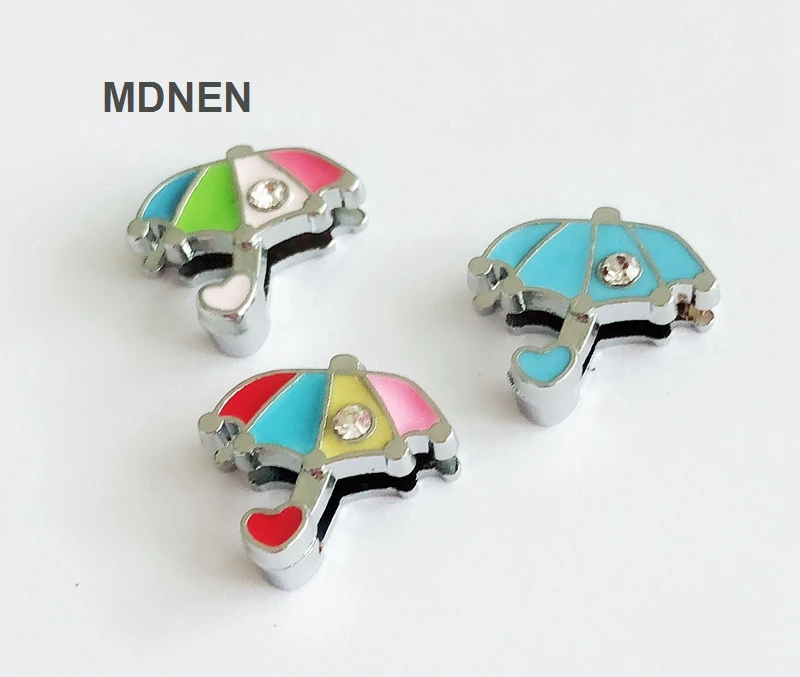 Free Shipping 20PCS 8MM Mixed Color Enamel Umbrella Slide Charms Letters Fit 8mm Wristbands Belts | Украшения и аксессуары