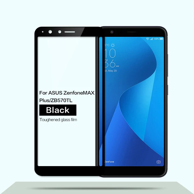 Black Закаленное стекло для Asus Zenfone Max Plus M1, Защитное стекло для экрана Asus Zenfone Max Plus M1 ZB570TL X018D X018DC, защитная пленка - Цвет: Black