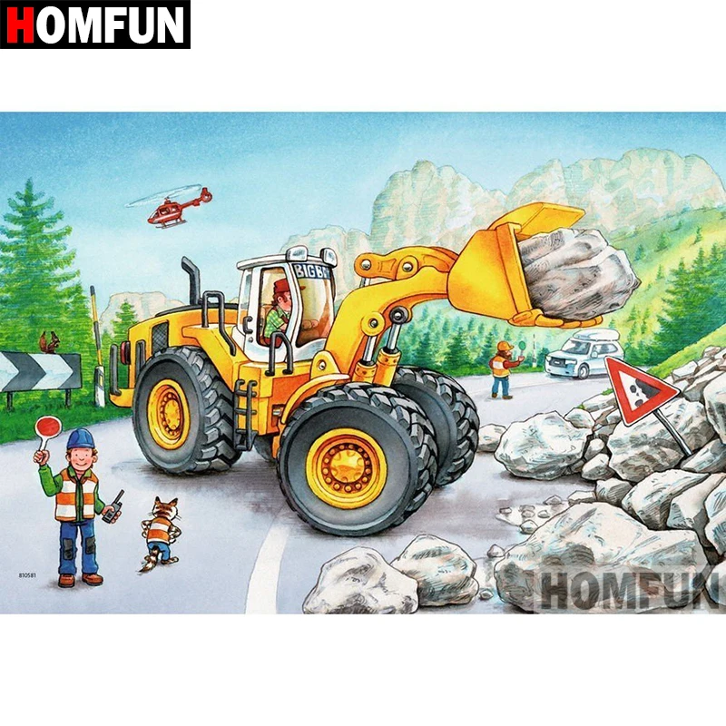 Алмазная 5D картина HOMFUN сделай сам полноразмерная/круглая вышивка мультяшный