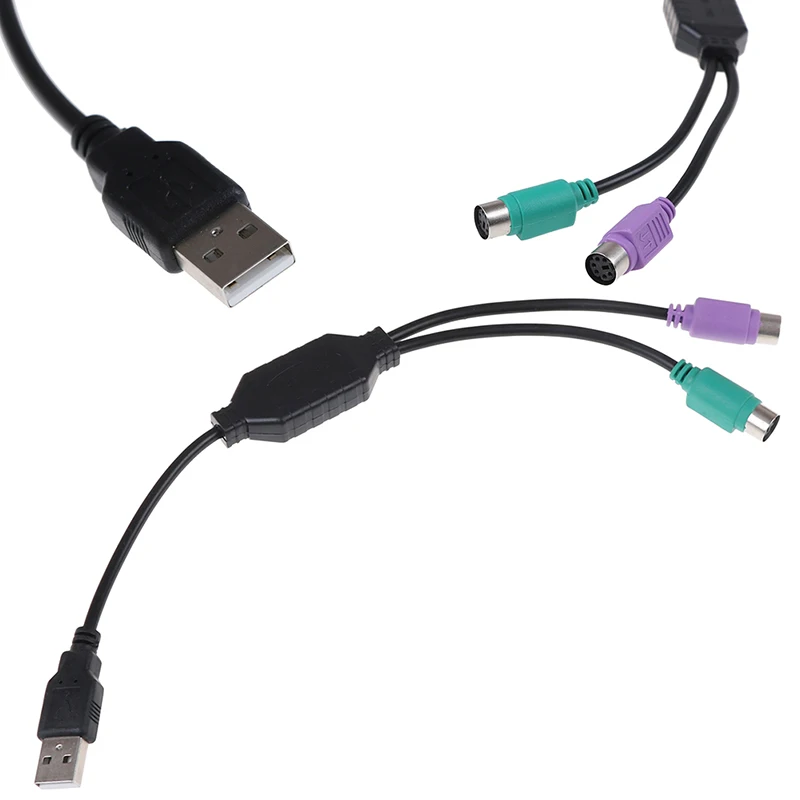 1 шт. USB мужчина к PS/2 PS2 Женский конвертер Кабель адаптер шнура конвертера