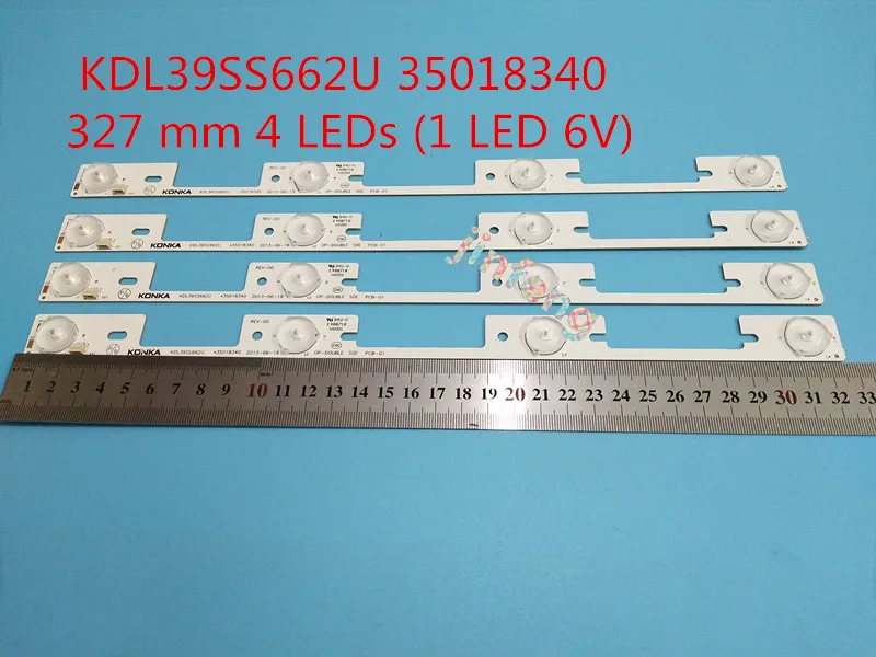 Новинка 4 шт. (4 светодиодный Ода * 6 в 327 мм Светодиодная лента для подсветки KDL39SS662U