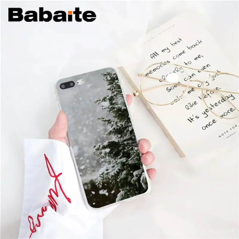 Babaite пейзаж зимний светильник снег Рождество DIY окрашенный чехол для телефона для iPhone 8 7 6 6S Plus X XS MAX 5 5S SE XR 10 Чехол