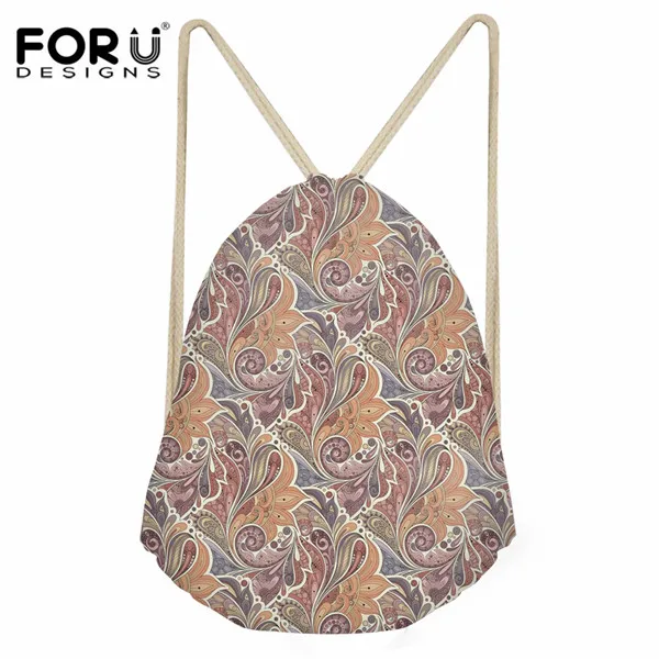 FORUDESIGNS/модный шнурок с узором мандалы в богемном стиле; сумка для девочек; повседневный рюкзак на веревках для девочек; полиэстер; пляжный Cinch Sack - Цвет: H12722Z3
