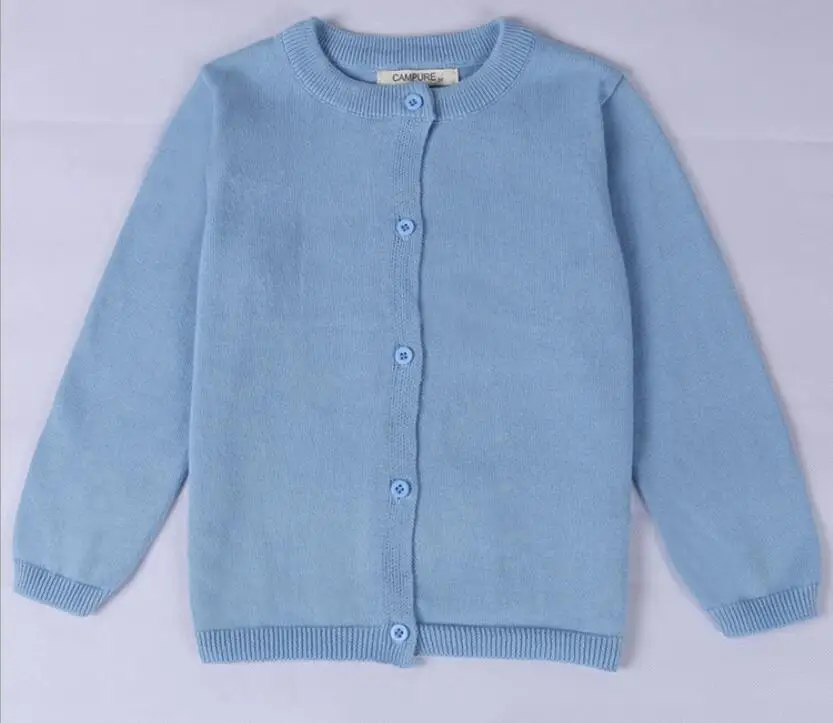 Sky Blue Кардиган для маленьких мальчиков и девочек; осенне-весенний хлопковый свитер; Топ; одежда для маленьких детей; вязаный свитер для мальчиков и девочек; детская весенняя одежда - Цвет: Sky Blue