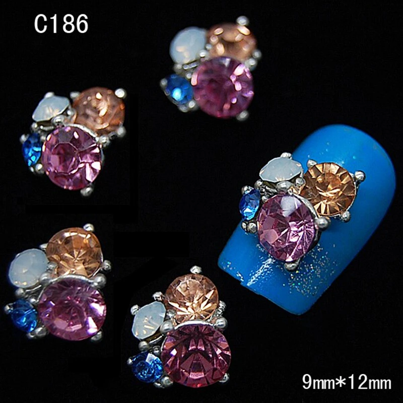 10 шт. металлические украшения для ногтей блестящие стразы 3d дизайна аксессуары