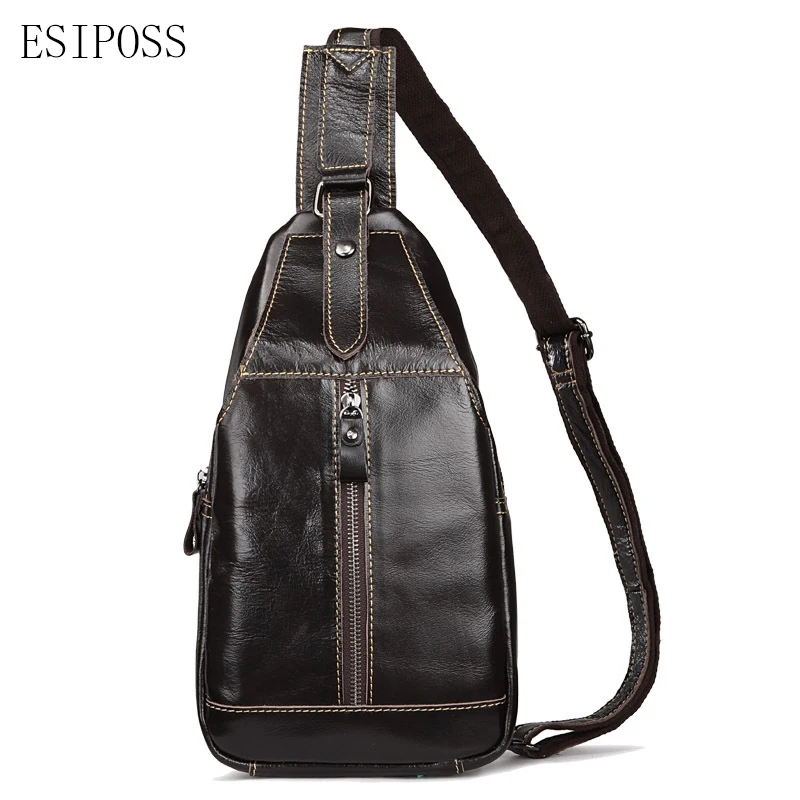 Мужская сумка из натуральной кожи с ремнем на талии кожаная плечо нагрудная