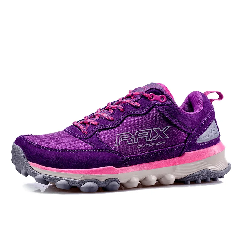 purple 332 RAX/Женская походная обувь из натуральной кожи; водонепроницаемые теплые ботинки; дышащие уличные спортивные кроссовки для бега; мужские Прогулочные кроссовки - Цвет: purple 332