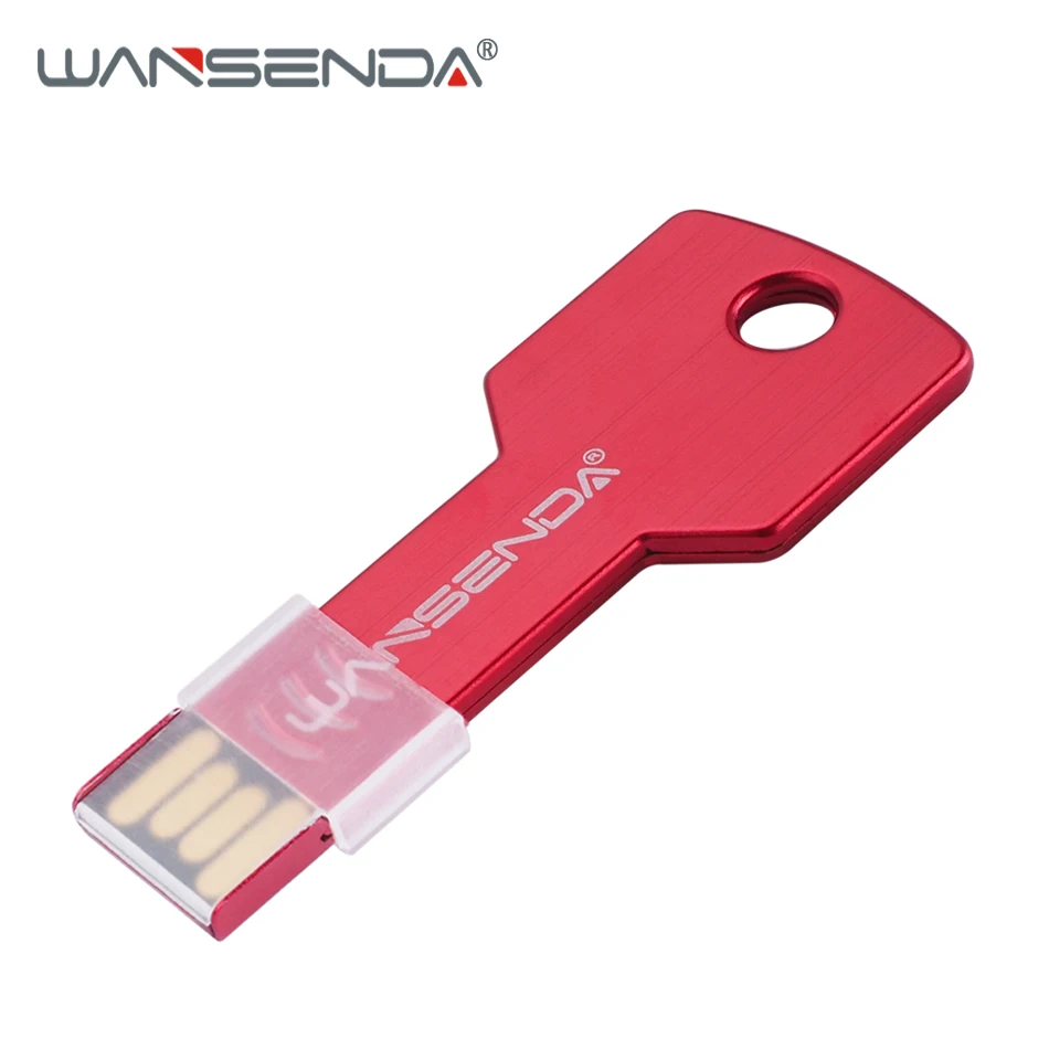 WANSENDA USB флеш накопитель 64 Гб металлический ключ 32 ГБ 16 8 водонепроницаемый Флешка 2