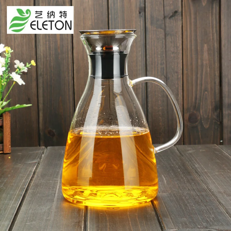 

ELETON 1500ml Cold water resistant glass teapot set Denmark SOLO large capacity Liang cup juice jug kettle Teapots Drinkware