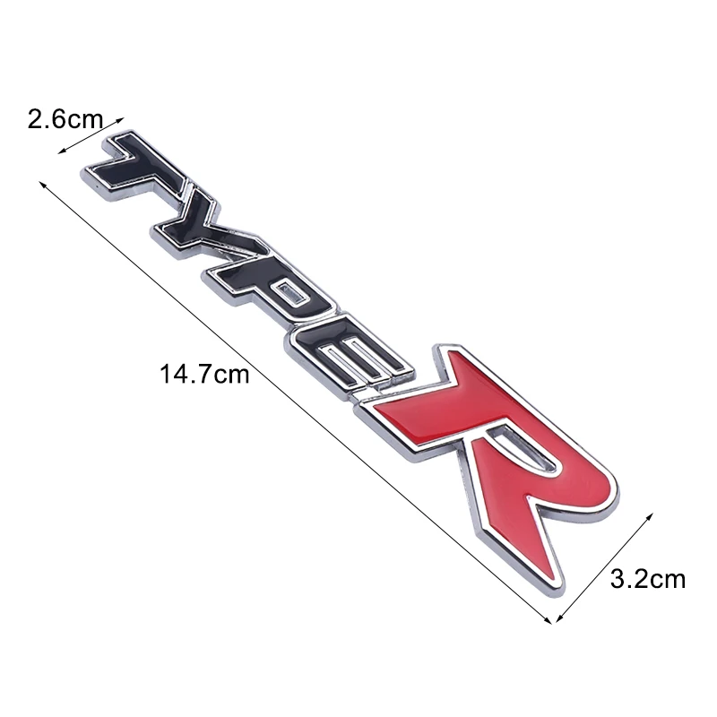 Car Styling 3D Metal Type R Typer Sticker For Honda City CR-V XR-V HR-V Accord FIT Jazz Stream Crider Greiz CIVIC Spirior Decal |