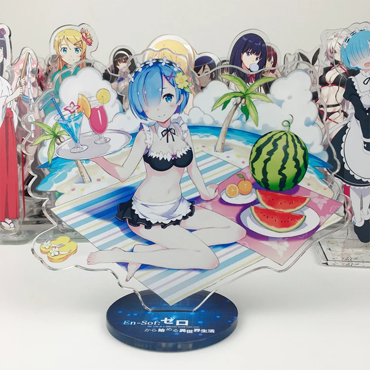 Короткая футболка с героями из японского аниме Re Zero kara Hajimeru Isekai Seikatsu Rem Ram Эмилия